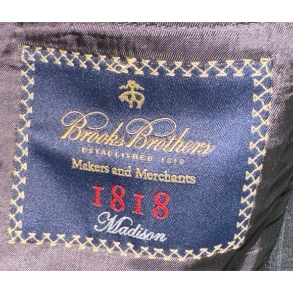 BROOKS BROTHERS Makers Merchants 1818 Madison Gray Striped Wool Blazer Size 42R - Picture 3 of 7